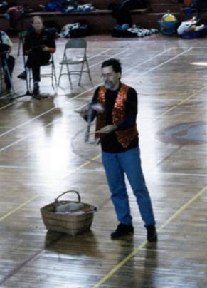 Henry Huggler with devil sticks