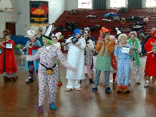 The Marching Abominables in pajama attire