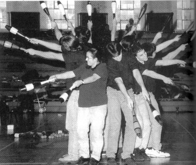 Sculptural dance created by the Emory University Amazing Throwing Up Society (photo by Bill Giduz)