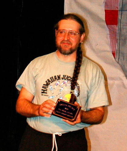 Andy Ford accepts the Mouse Award for service to the AJA