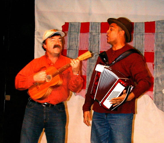 Tim Settimi and Meredith Gordon sing duet in the cabaret
